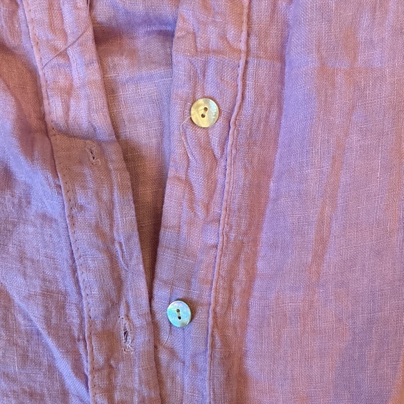 100% Linen Button Down Top, Made in Italy, size S/M - Picture 3 of 4